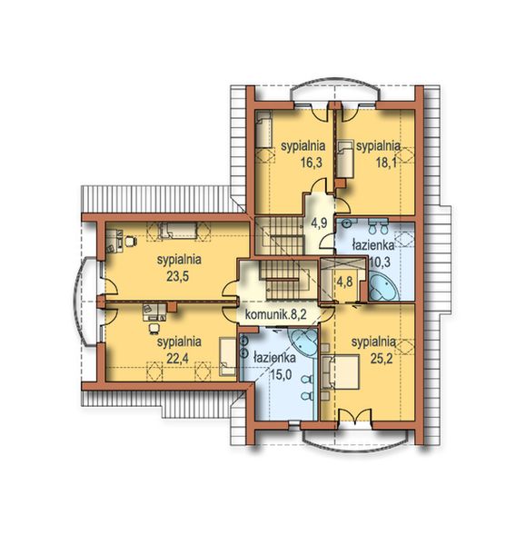 Poddasze projektu Klaudia 2 rodziny