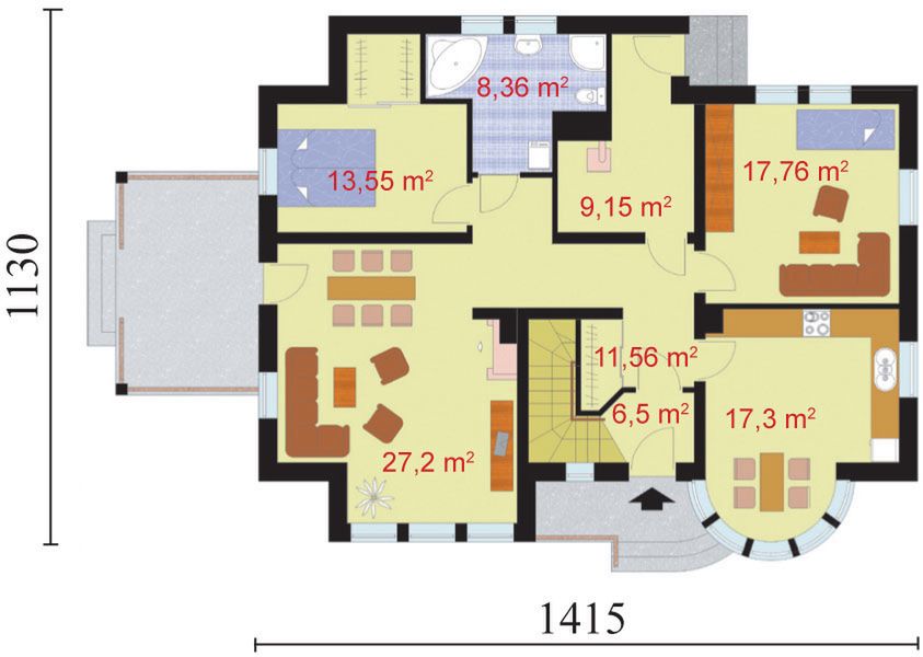 Parter projektu Merlo dom dwurodzinny
