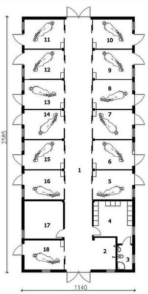 Parter projektu S21 Stajnia dla koni - 12 boksów