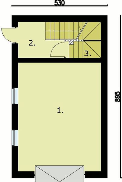 Parter projektu G4 garaż jednostanowiskowy z poddaszem