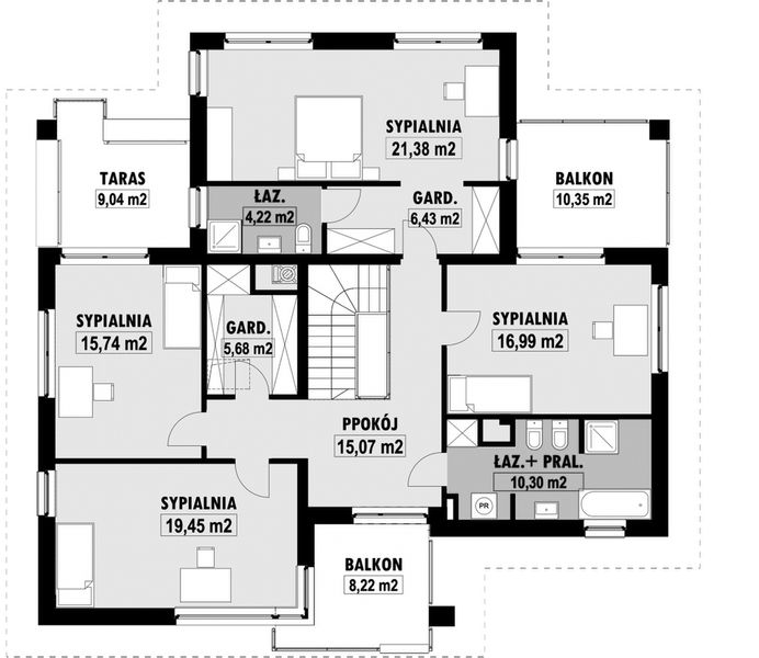 Piętro 1 projektu E-148