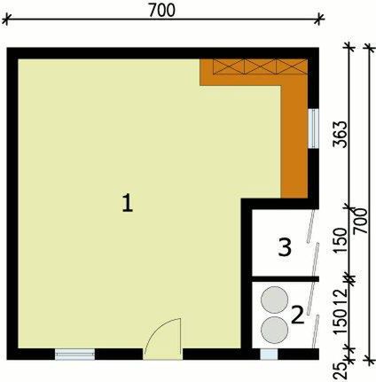 Parter projektu G114 budynek gospodarczy