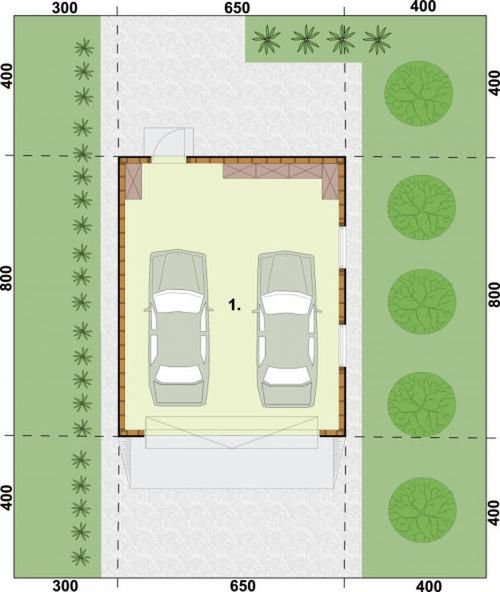 Parter projektu G2 szkielet drewniany budynek gospodarczy