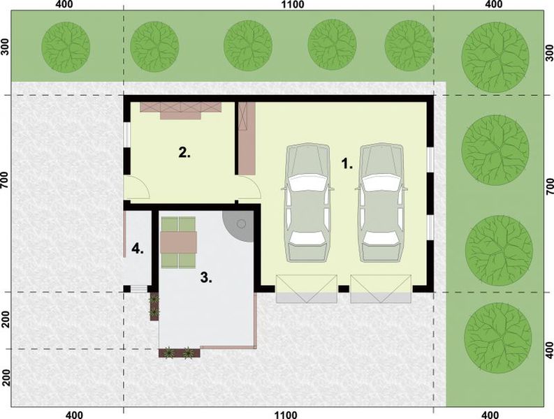 Parter projektu G321 budynek gospodarczy