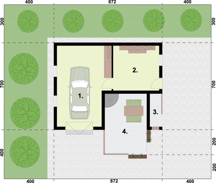 Parter projektu G322 budynek gospodarczy
