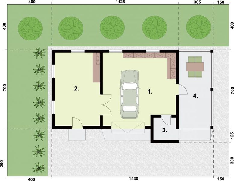 Parter projektu G323 budynek gospodarczy
