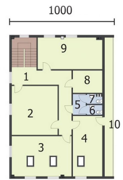 Piętro 1 projektu G267 budynek gospodarczy