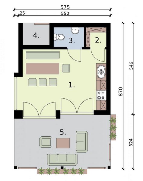 Parter projektu KL2 Kuchnia letnia / Bud. gospodarczy