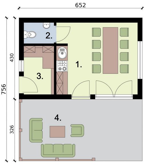 Parter projektu KL7 Kuchnia letnia / Bud. gospodarczy