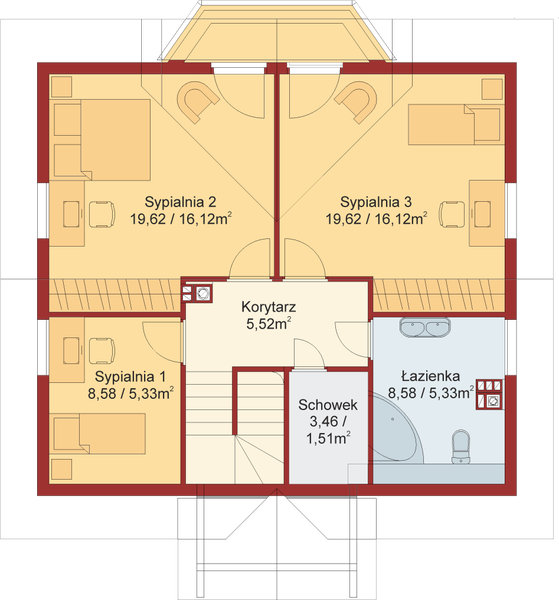 Poddasze projektu Domek Zimowy (023SK)