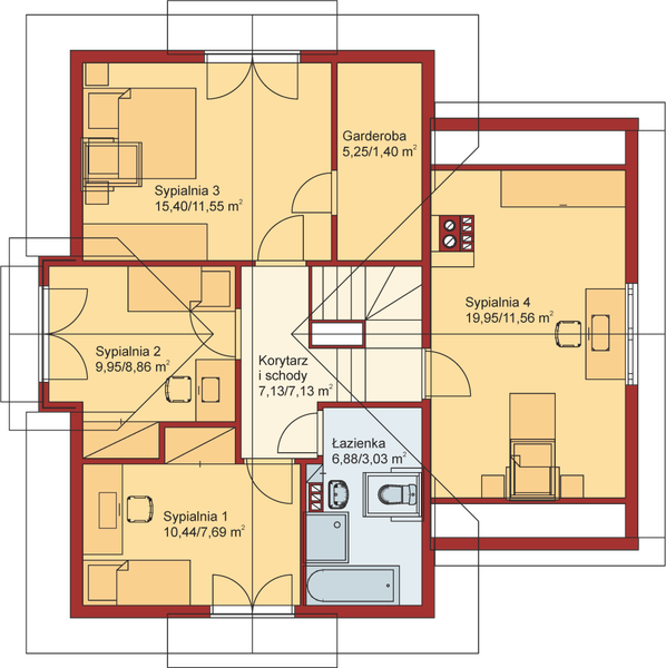 Poddasze projektu Domek Wrzosowy (033 SK)