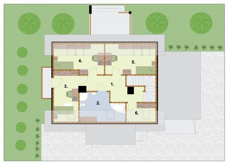 Poddasze projektu Atlanta szkielet drewniany