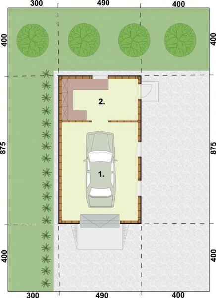 Parter projektu G8 szkielet drewniany budynek gospodarczy