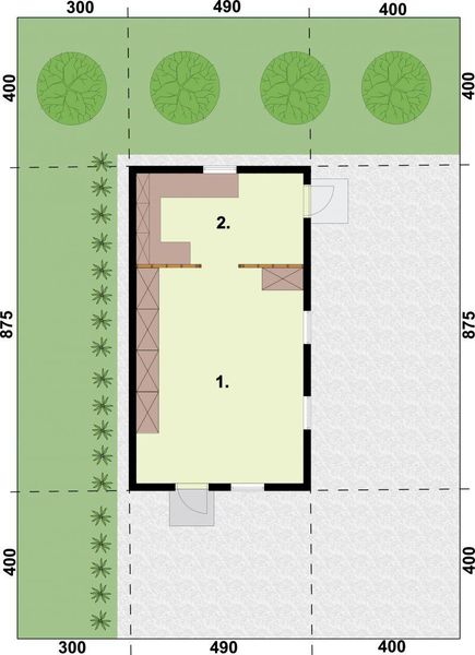 Parter projektu BG8 Budynek gospodarczy