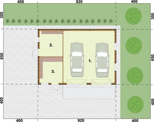 Parter projektu G3 szkielet drewniany budynek gospodarczy