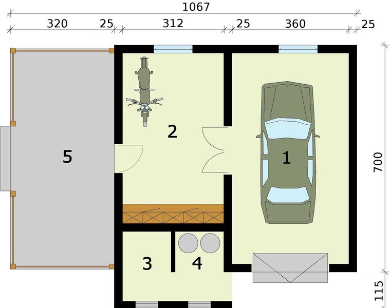 Parter projektu G283 budynek gospodarczy