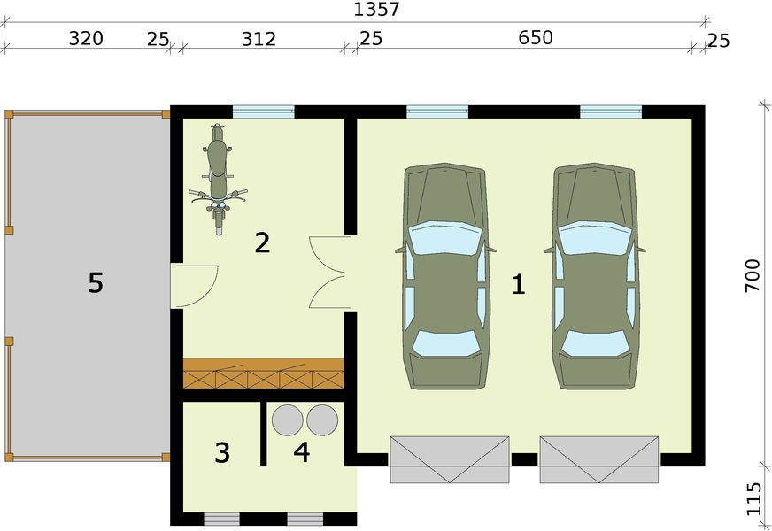 Parter projektu G284 budynek gospodarczy