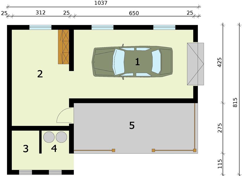 Parter projektu G285 budynek gospodarczy