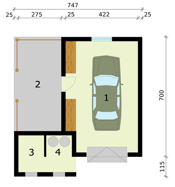 Parter projektu G288 budynek gospodarczy