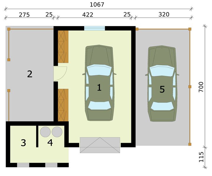 Parter projektu G289 budynek gospodarczy