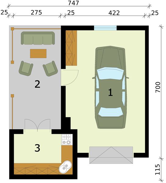 Parter projektu G290 budynek gospodarczy