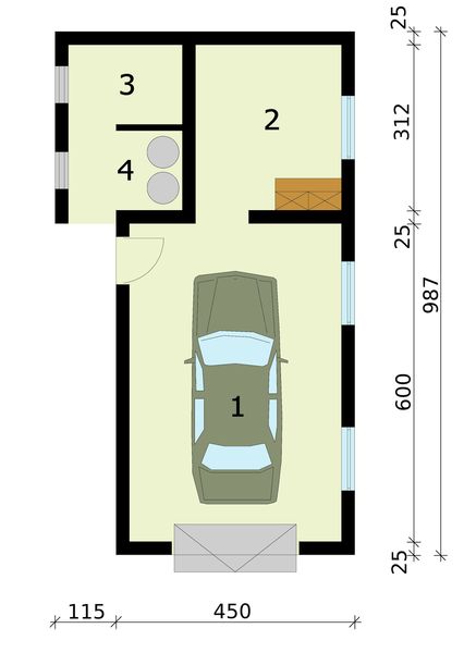 Parter projektu G291 budynek gospodarczy