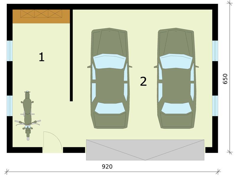 Parter projektu G293 budynek gospodarczy