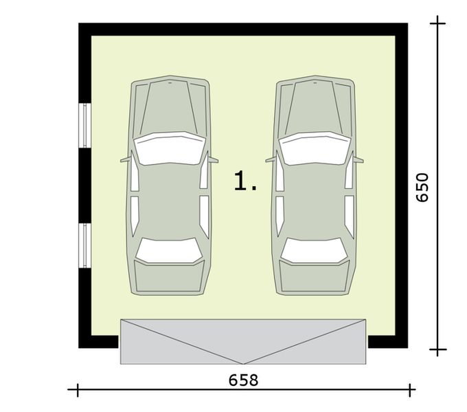 Parter projektu G309 budynek gospodarczy