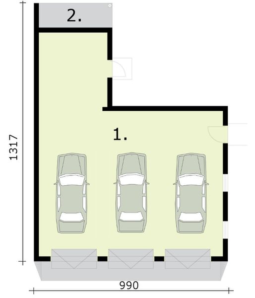 Parter projektu G306 budynek gospodarczy
