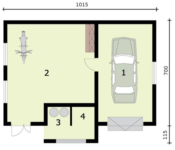 Parter projektu G310 budynek gospodarczy