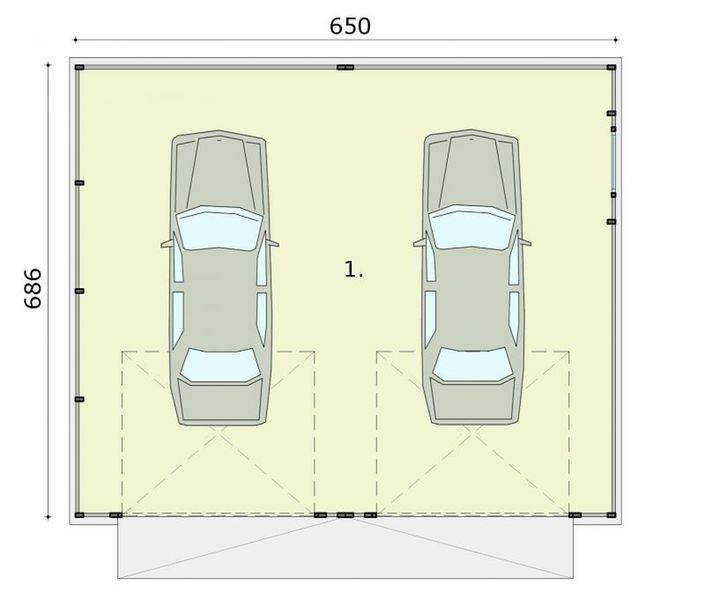 Parter projektu GB18 projekt budynku gospodarczego