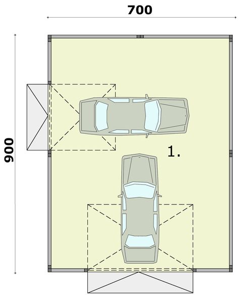 Parter projektu GB20 projekt budynku gospodarczego
