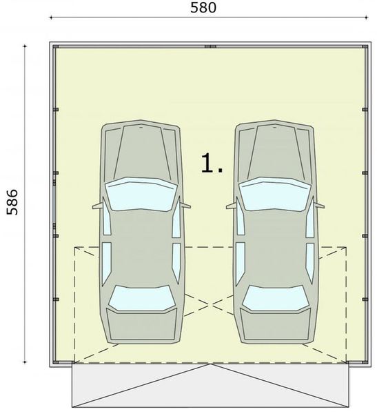 Parter projektu GB22 projekt budynku gospodarczego