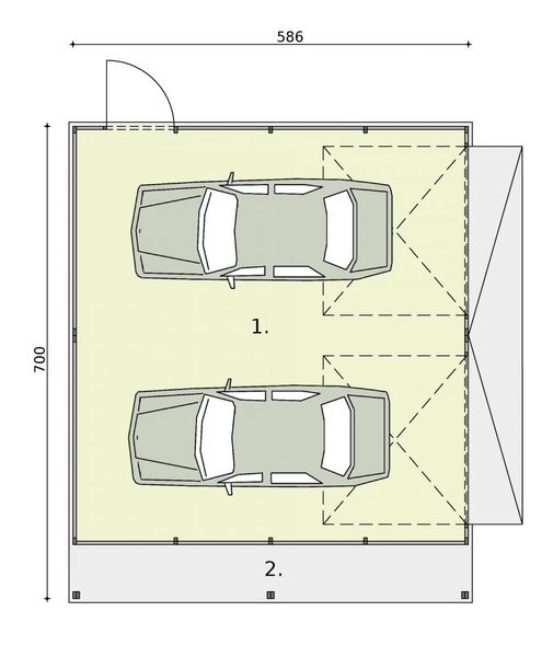 Parter projektu GB23 projekt budynku gospodarczego