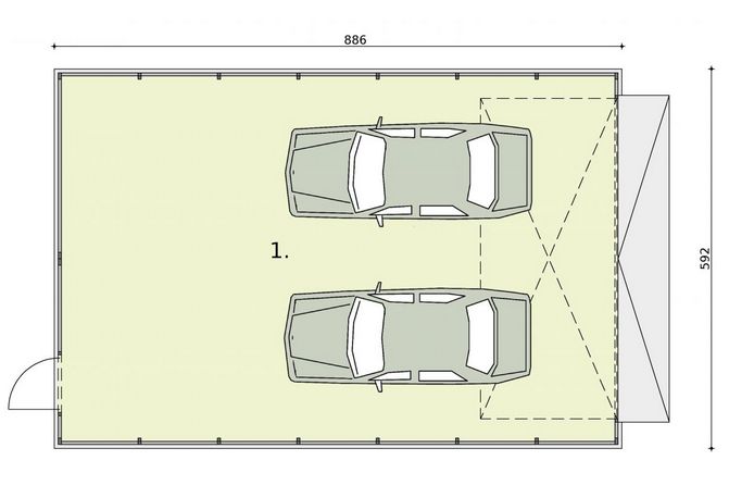 Parter projektu GB24 projekt budynku gospodarczego