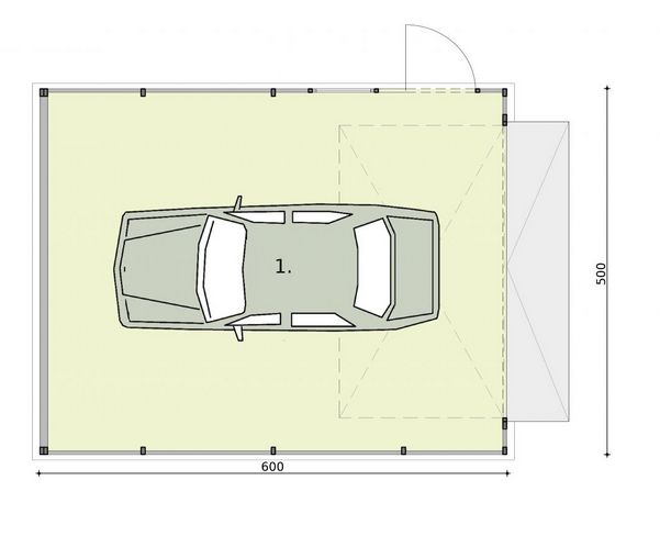 Parter projektu GB25 projekt budynku gospodarczego