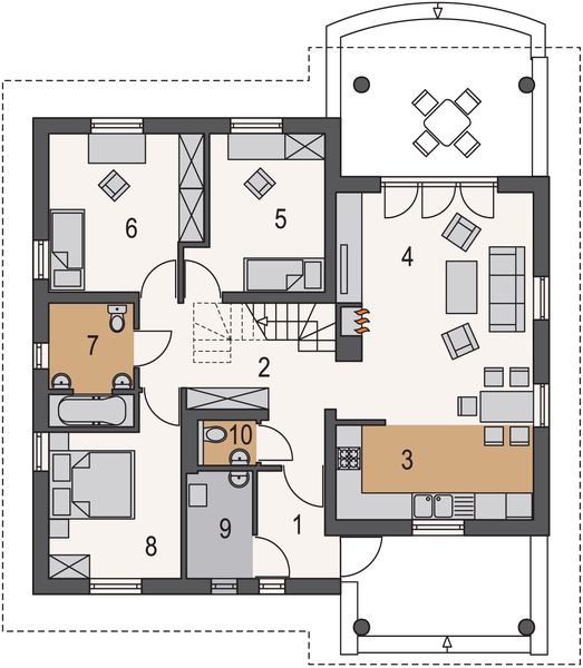 Parter projektu Miłka wersja z poddaszem uzytkowym
