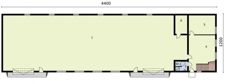 Parter projektu G313 Garaż / Magazyn z pomieszczeniami gospodarczymi