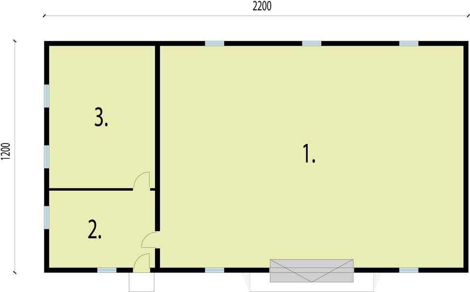 Parter projektu G237 garaż / magazyn z pomieszczeniami gospodarczymi