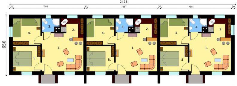 Parter projektu Lublana 2 dom letniskowy (zabudowa szeregowa)