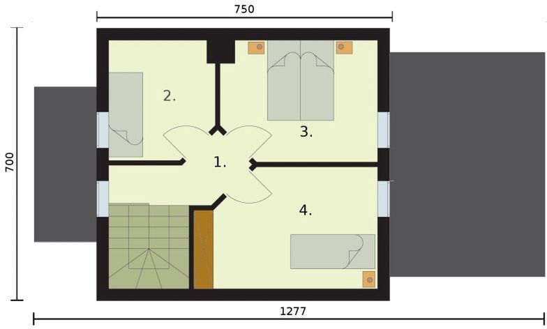 Poddasze projektu Orlean 3 dom letniskowy z poddaszem