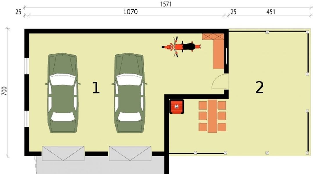 Parter projektu G248 budynek gospodarczy