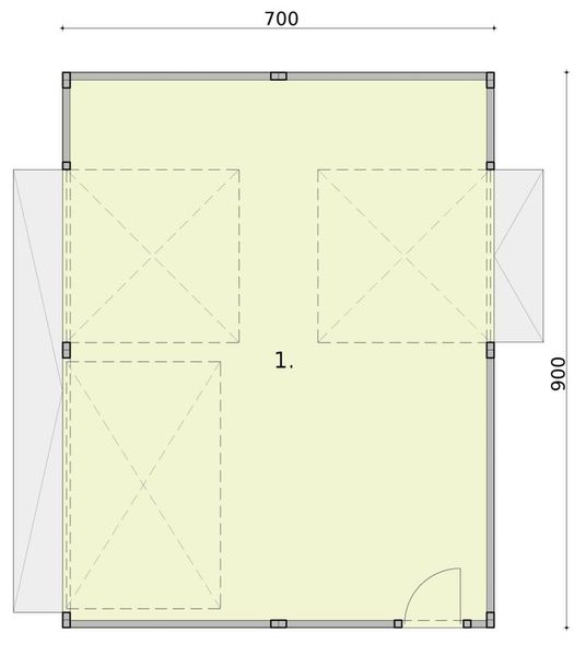 Parter projektu GB11 projekt budynku gospodarczego