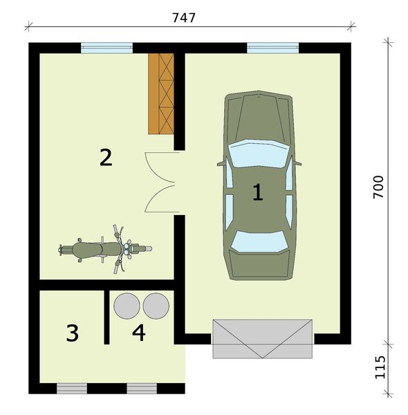Parter projektu G276 budynek gospodarczy