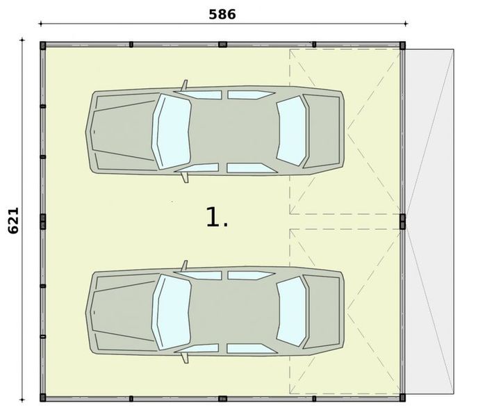 Parter projektu GB14 budynek gospodarczy