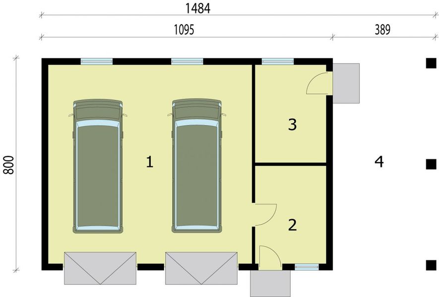 Parter projektu G210 budynek gospodarczy