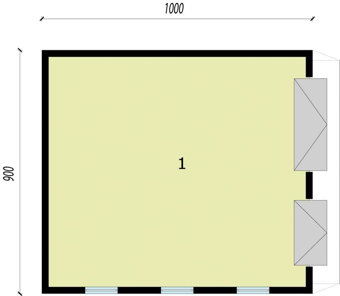 Parter projektu G214 budynek gospodarczy