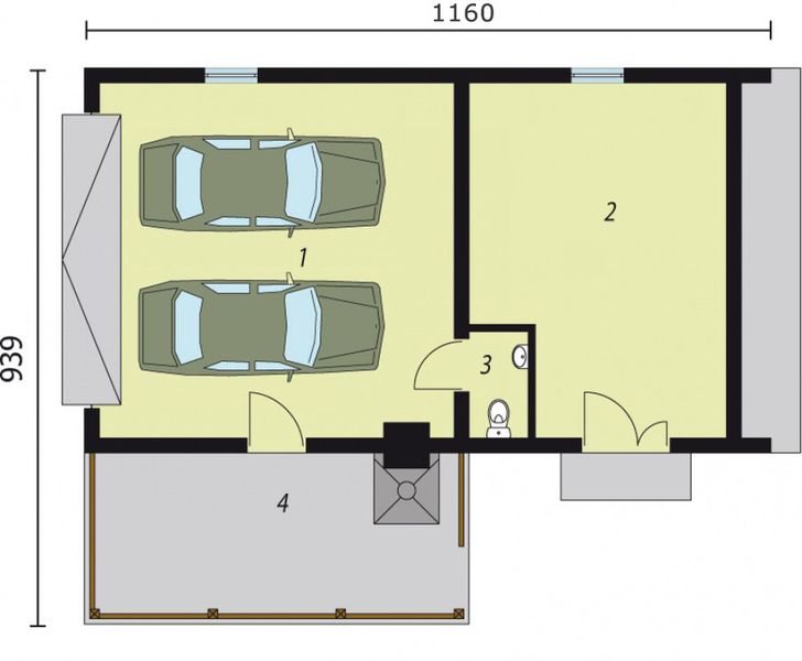 Parter projektu G216 budynek gospodarczy