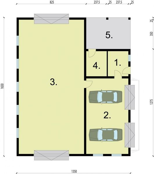 Parter projektu G226 budynek gospodarczy