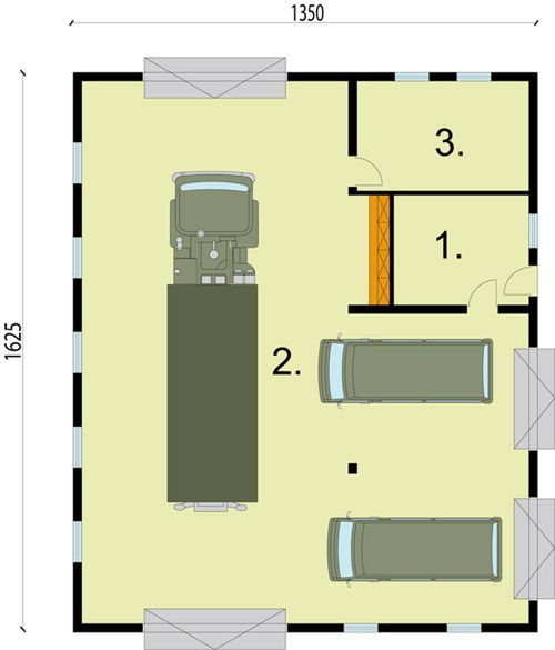 Parter projektu G232 budynek gospodarczy